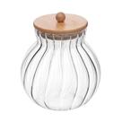 Porta Mantimentos de Vidro 700 ml com Tampa de Bambu Classic Wolff Porta Mantimentos de Vidro 700 ml com Tampa de Bambu Classic Wolff
