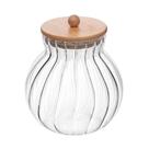 Porta Mantimentos De Vidro 700 Ml Com Tampa De Bambu Classic Wolff Porta Mantimentos De Vidro 700 Ml Com Tampa De Bambu Classic Wolff