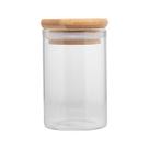 Porta Mantimentos De Vidro Com Tampa De Bambu 90ml Wolff