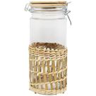 Porta Mantimentos em Vidro e Fibra Natural com Tampa e Trava 1,4 L Dynasty