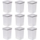 Porta mantimentos Hermético Trava Mais 830ml fendi com 9 unidades Plasutil ref.9915