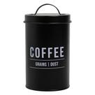 Porta Mantimentos Lata Preta Para Café Em Pó ou Grãos 1,2 Litros
