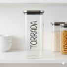 Porta Mantimentos Quadrado com Tampa de Inox (2,1 Litros) Torrada