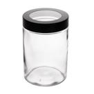 Porta Mantimentos Tampa Preta Visor Acrilíco 1,290L Vidro