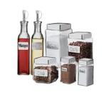 Porta Mantimentos Temperos de Vidro Galheteiro 7pç Euro Home Porta Mantimentos Temperos de Vidro Galheteiro 7pç Euro Home
