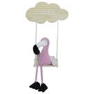 Porta Maternidade Nuvem Balança com Flamingo Quarto Bebê Infantil Menina Porta Maternidade Nuvem Balança com Flamingo Quarto Bebê Infantil Menina