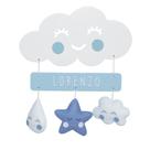 Porta Maternidade Nuvem Chuva de Amor Azul Quarto Bebê Infantil Menino Porta Maternidade Nuvem Chuva de Amor Azul Quarto Bebê Infantil Menino