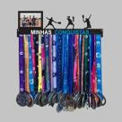 Porta Medalhas BEACH TENNIS MASCULINO MDF Preto 20 Ganchos