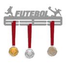 Porta Medalhas Branco Futebol feminino MDF Personalizado Porta Medalhas Branco Futebol feminino MDF Personalizado