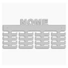 Porta Medalhas Branco Preto Suporte MDF Personalizado Ganchos Expositor com Nome