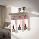 Porta Medalhas Carvalho 45cm com Suporte para Troféus