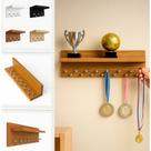 Porta Medalhas e Troféu Com Ganchos e Prateleira MDF