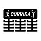 Porta Medalhas - Esporte CORRIDA MASCULINO - Preto com 24 suportes - Madeira MDF