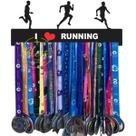 Porta Medalhas Esportivo CORRIDA MASCULINO I LOVE RUNNING em MDF Preto