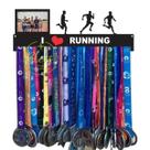 Porta Medalhas Esportivo CORRIDA MASCULINO I LOVE RUNNING em MDF Preto com foto