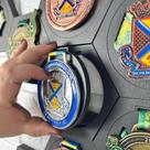 Porta Medalhas Hexagonal Comlmeia para suas conquistas Suporte de medalhas para corrida mountain bike futebol premiação esportes Porta Medalhas Hexagonal Comlmeia para suas conquistas Suporte de medalhas para corrida mountain bike futebol premiação esportes