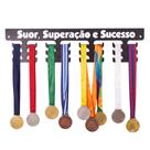 Porta Medalhas MDF Preto 24 Medalhas Suor Superação e Sucesso Porta Medalhas MDF Preto 24 Medalhas Suor Superação e Sucesso