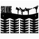 Porta Medalhas taekwondo luta kimono artes marciais arte marcial Preto Suporte MDF Personalizado Ganchos