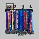 Porta Medalhas Tennis Feminino MDF Preto 20 Ganchos