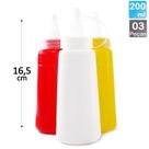Porta Molho de Plástico Bisnaga 200 ml - 3 Pçs