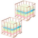Porta-notas Harloon Rose Gold Metal para nota adesiva de 3 x 3 polegadas
