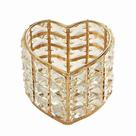 Porta Objeto Pincel Decorativo Metal Aramado Coração Cristal Cor Dourado Modelo Luxo Porta Objeto Pincel Decorativo Metal Aramado Coração Cristal Cor Dourado Modelo Luxo