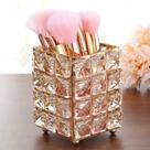 Porta Objeto Pincel Enfeite Decorativo Metal Aramado Cristal Cor Dourado Porta Objeto Pincel Enfeite Decorativo Metal Aramado Cristal Cor Dourado