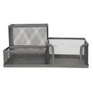 Porta Objetos de Metal Preto Cinza Organizador Mesa Moderno