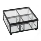 Porta Objetos Em Vidro E Metal Preto 14x14x6cm Porta Objetos Em Vidro E Metal Preto 14x14x6cm