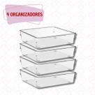 Porta Objetos Organizador Multiuso Acrilico S/ Divisoria 4 UN