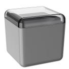 Porta Organizador Algodão e Cotonete Cube Cinza Frio e Fumê 20879/0116 Porta Organizador Algodão e Cotonete Cube Cinza Frio e Fumê 20879/0116
