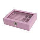 Porta Organizador De Jóias Maletinha Delicado Com Divisória Portátil Tampa Vidro Feminino