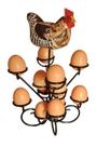 Porta Ovos Cozinha Galinha ferro 12 ovos 30 cm