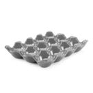 Porta-ovos de cerâmica Flexzion 12 xícaras para geladeira cinza Porta-ovos de cerâmica Flexzion 12 xícaras para geladeira cinza