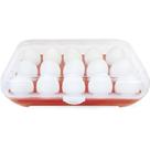 Porta ovos de plástico vermelho com 15 cavidades com tampa para geladeira - pote de ovo Porta ovos de plástico vermelho com 15 cavidades com tampa para geladeira - pote de ovo