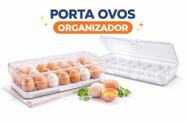 Porta Ovos Organizador com Tampa para 18 Unidades Clear Fresh Porta Ovos Organizador com Tampa para 18 Unidades Clear Fresh