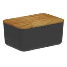 Porta Pães com Tampa Migalheira Bambu 33cm Cesto Preto Organ Porta Pães com Tampa Migalheira Bambu 33cm Cesto Preto Organ