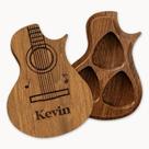 Porta-Palhetas de Guitarra Personalizado em Madeira Gravada - Presente Criativo para Homens