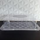 Porta pão bolo e doce de acrílico retangular grande para cozinha transparente Paes bolos boleira