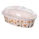 Porta Pão com Tampa Decorado Marmorizado Flores Plasutil