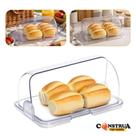 Porta Pão Cristal Armazenador Com Tampa Articulável Profissional Para Pães Bolos Mesa 30x20cm