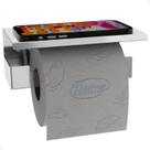 Porta Papel Higienico Com Apoio Para Celular Inox ELG Porta Papel Higienico Com Apoio Para Celular Inox ELG