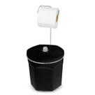 Porta Papel Higiênico com Lixeira Preta 6L Suporte Cromado - Kit com 2 unidades Porta Papel Higiênico com Lixeira Preta 6L Suporte Cromado - Kit com 2 unidades