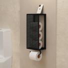 Porta Papel Higiênico De Parede Em Aço Estilo Industrial Cor Preto