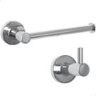 Porta Papel Higienico E Cabide Gancho Metal Inox Cromado Brilhoso Kit Acessórios Suporte Parede Toalheiro Papeleira Banheiro 2pçs