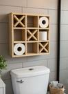 Porta papel higiênico jogo da velha lavabo banheiro parede