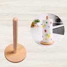 Porta Papel Toalha Bambu Cozinha Suporte Vertical Mesa Base Redonda