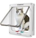 Porta para Gato CEESC - Aba de Trava de 4 Vias em ABS Branca Extra Grande