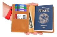 Porta Passaporte Porta Documentos/cartões/cédulas Couro Legítimo