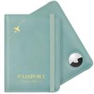 Porta-Passaporte Stouchi com AirTag e RFID - Couro Azul Celeste